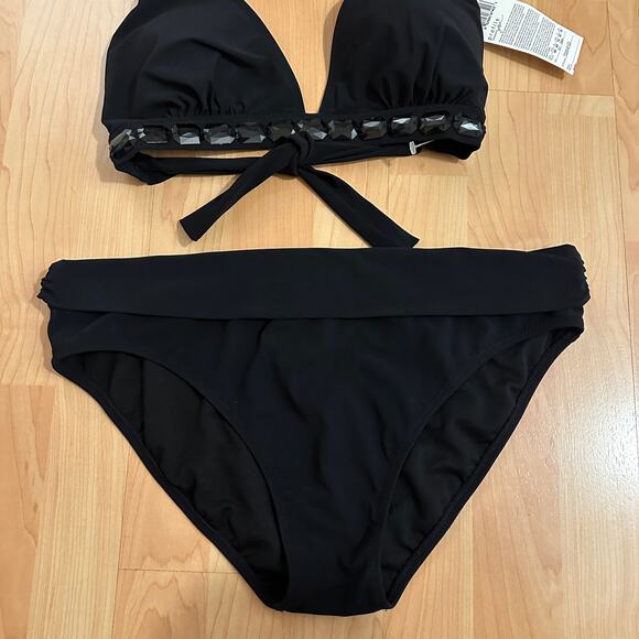 PROFILE by GOTTEX NWT Black 2 Piece Bikini Swimsuit Set – Size 14 - Picture 4 of 8